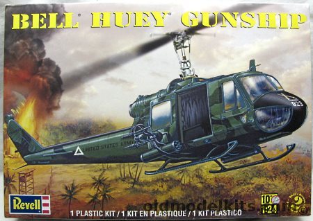 Revell 1/24 Bell UH-1B  Iroquois Huey Gunship - 1st Air Cav Division Vietnam 1966 / 114th Assault Helicopter Company Vietnam 1966 - ex-Monogram, 85-5633 plastic model kit